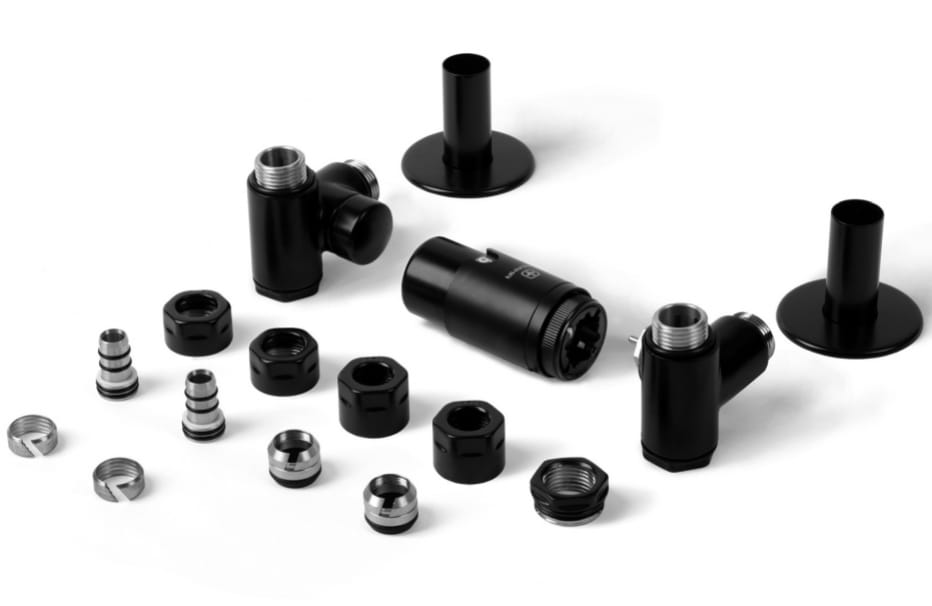 INTEGRA ALL IN ONE (czarny mat) - Zestaw termostatyczny z możliwością montażu grzałki (PRAWY)