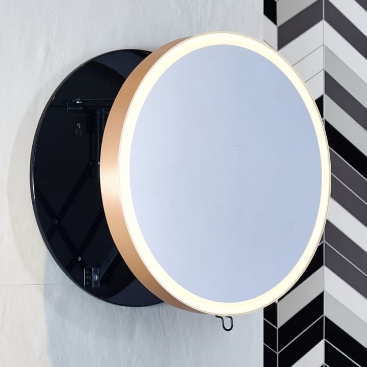 Miior Moon 80 cm (Black Copper) - Lustro wysuwane z oświetleniem LED