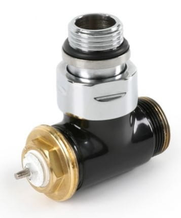 Zawór termostatyczny kątowy (czarny połysk)