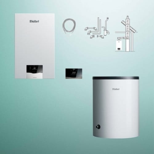 Vaillant VC 15CS/1-5 + VIH R 120/6B + VRC 720 sensoCOMFORT + zestaw do szachtu - (Pakiet) 0010043616