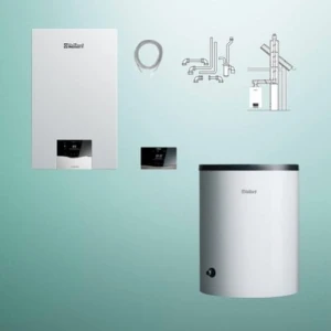 Vaillant VC 15CS/1-5 + VIH R 120/6B + VRC 720 sensoCOMFORT + zestaw do szachtu - (Pakiet) 0010043616