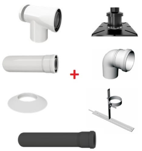  Termet Zestaw powietrzno-spalinowy do szachtu kominowego PP (80/125)