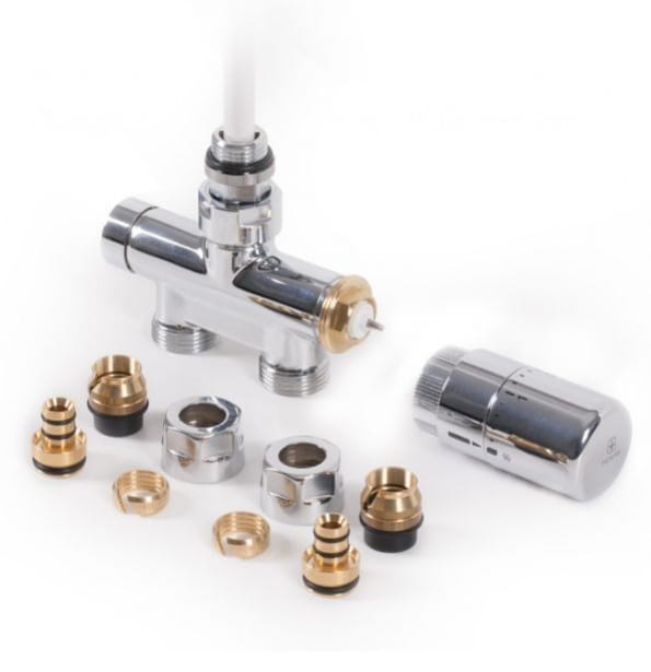  TERMA Slim 50 mm z rurką  (chrom) - Zestaw termostatyczny prosty