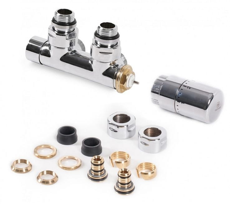  TERMA Slim 50 mm (chrom) - Zestaw termostatyczny kątowy (LEWY)