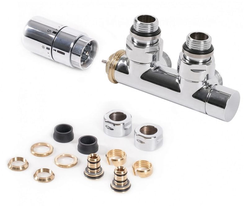  TERMA Slim 50 mm (chrom) - Zestaw termostatyczny kątowy (PRAWY)