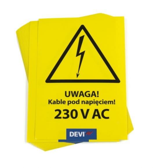 Naklejka ostrzegawcza (Paczka 20 sztuk)