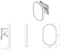 Miior GOL 5080 cm (Silver) - Lustro wysuwane z oświetleniem LED