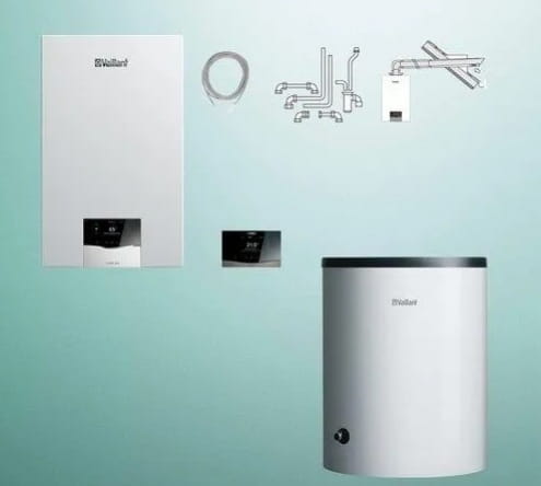 Vaillant VC 20CS/1-5 + VIH R 120/6B + VRC 720 sensoCOMFORT + zestaw przez ścianę lub dach (Pakiet) 0010043631