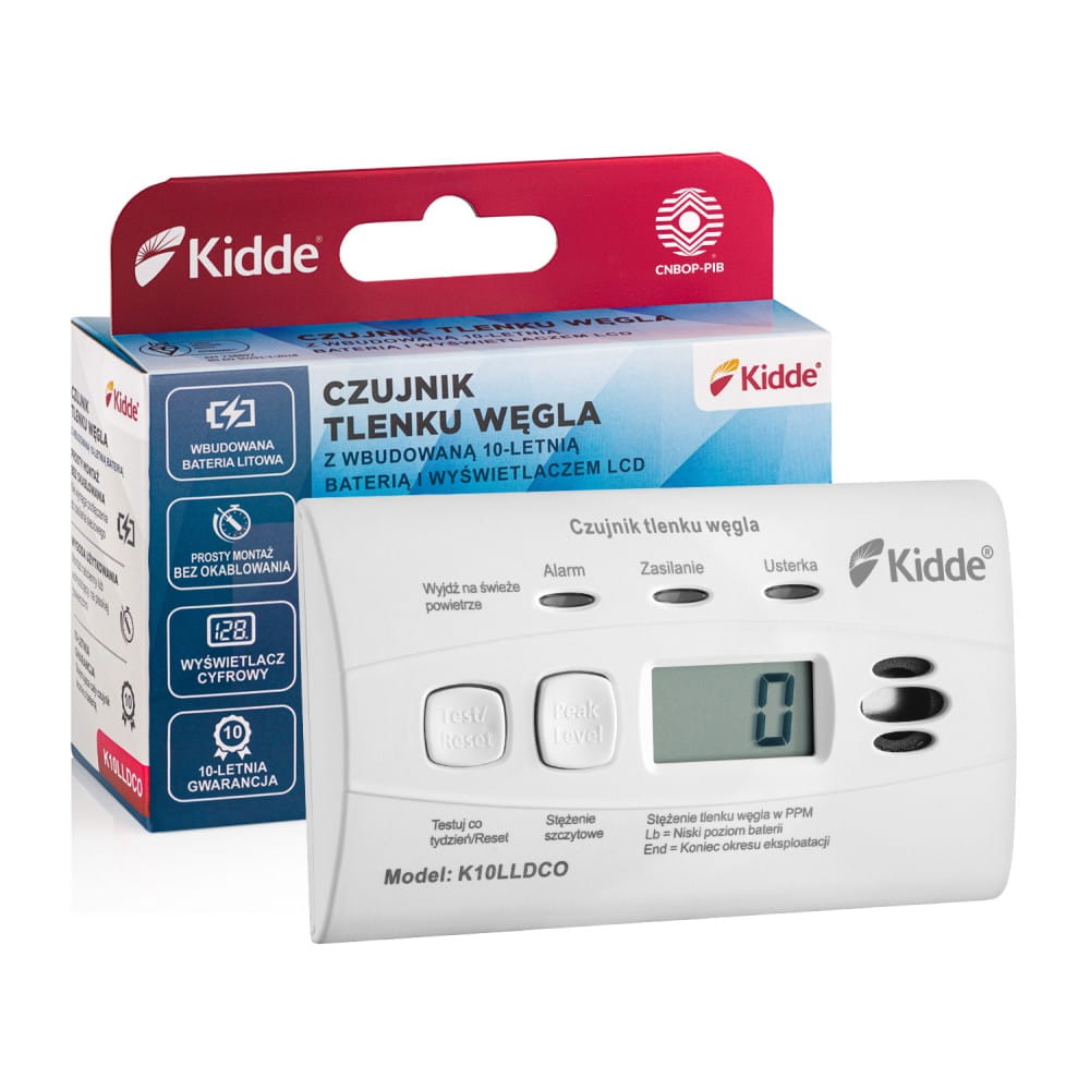 KIDDE K10LLDCO - Czujnik  tlenku węgla z wyświetlaczem