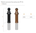 RICOM Wyjście pionowe koncentryczne CZARNE PP (60/100)