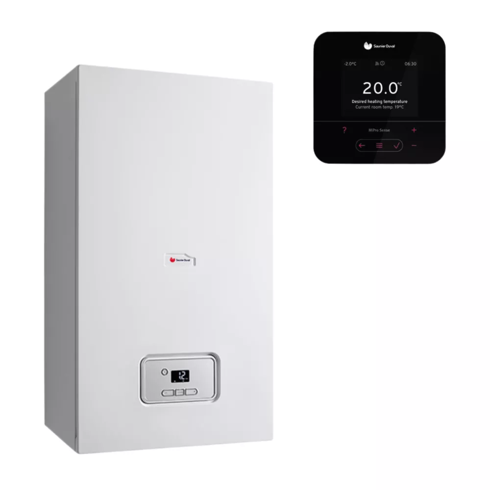 Saunier Duval THELIA CONDENS 25-A + sterownik pogodowy SRC 720 MiPro Sense czarny  (dwufunkcyjny) - Kocioł gazowy S0010019428+SRC