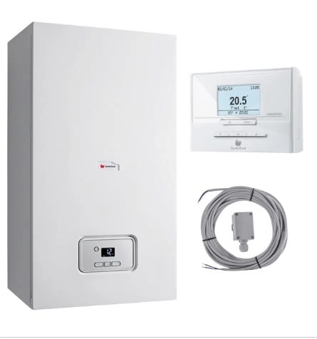 Saunier Duval THELIA CONDENS AS 18-A + regulator Exacontrol E7C + sensor automatyki pogodowej + czujnik NTC temperatury zasobnika 0010019416