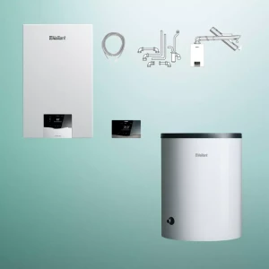Vaillant VC 30CS/1-5 + VIH R 120/6B + VRC 720 sensoCOMFORT + zestaw przez ścianę lub dach (Pakiet) 0010043649