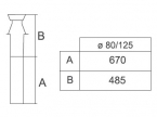 Termet Wyjście pionowe koncentryczne CZARNE PP (80/125)