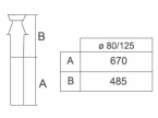 RICOM Wyjście pionowe koncentryczne CZERWONE PP (80/125)