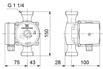 Grundfos UP 20-30 N 150 - Pompa cyrkulacyjna c.w.u.