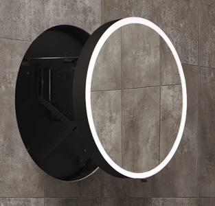 Miior Inn 60 cm (Black Edition) - Lustro wysuwane z oświetleniem LED