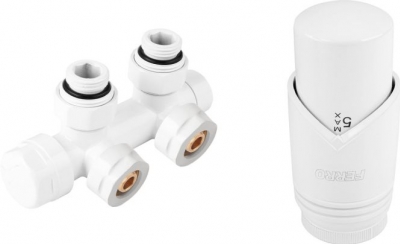 FERRO 50 mm (biały) - Zestaw termostatyczny kątowy